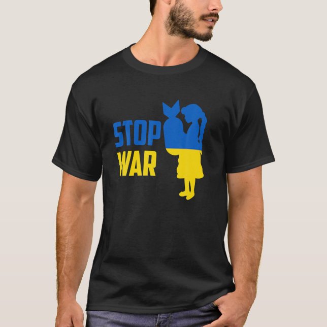 Camiseta Interromper A Guerra Na Ucrânia Suporte Teórico À  (Frente)