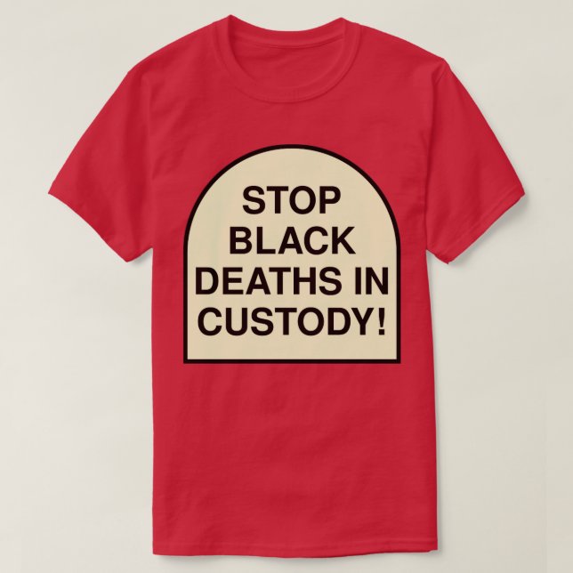 Camiseta Interromper Mortes Negras Em Custódia ACAB (Frente do Design)