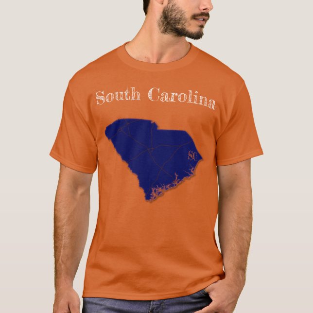 Camiseta Interstate da Carolina do Sul [Design Azul-Marinho (Frente)