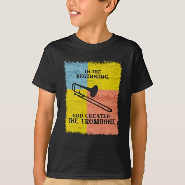 Camiseta InThe Beginning God Created The Trombone (Frente)