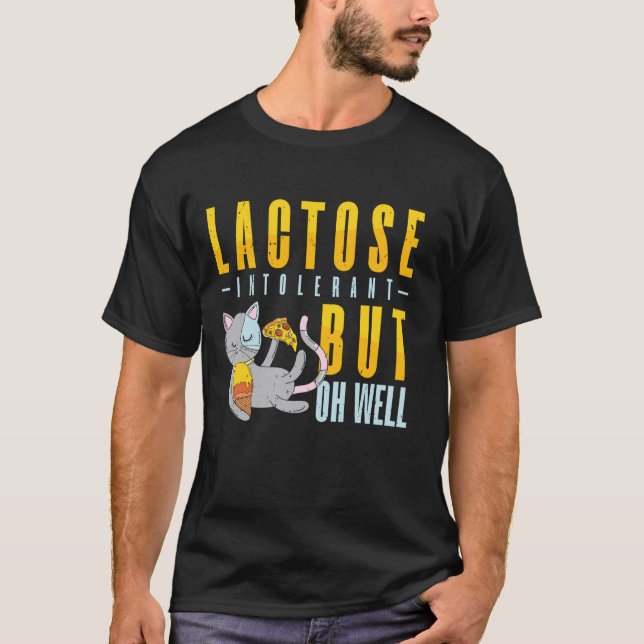 Camiseta Intolerante à Lactose Mas Bem Que o Gato é Intoler (Frente)