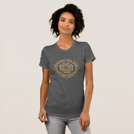 Camiseta Intrair a Flor de Mandala Azul e Amarelo