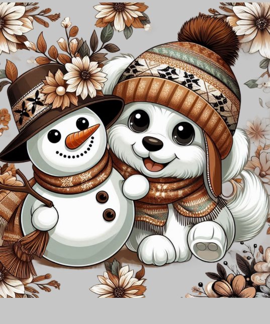 Camiseta Intrate Floral Winter Wonderland: Cachorro Adoráve (Colarinho)