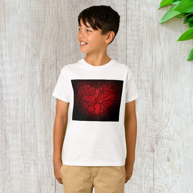Camiseta Intrate Red Mandala Heart Romantic Boho Patterno (Criador carregado)