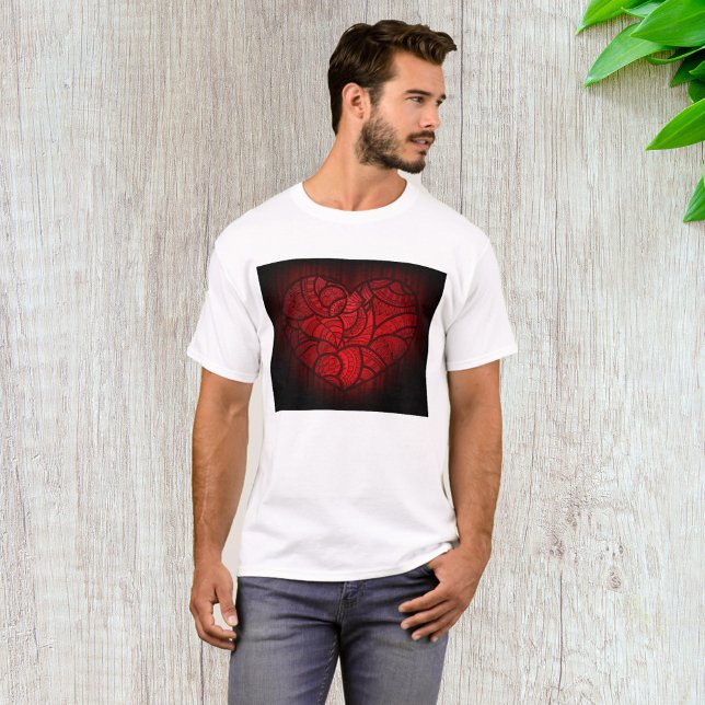 Camiseta Intrate Red Mandala Heart Romantic Boho Patterno (Criador carregado)