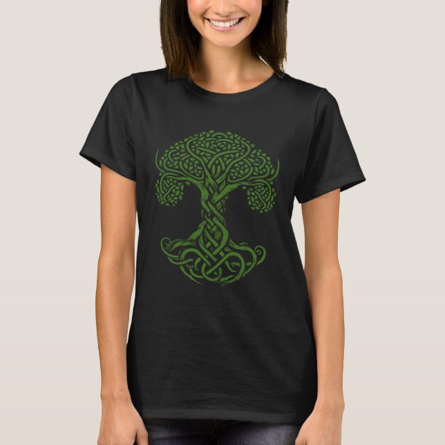 Camiseta Intricate Celtic Tree Knot Irish Graphic (Frente)