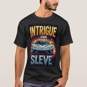 Camiseta 🏁 Intriga Cada Manga Prata Carro Esportivo Luxo