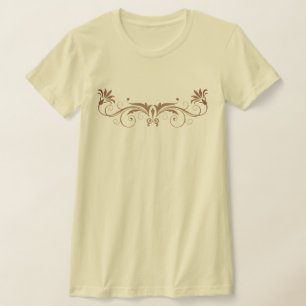 Camiseta Intrincado Desenho Floral Ornamentado em Espiral