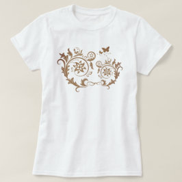 Camiseta Intrincado Ornato Floral Mandala Redemoinho