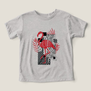 Camiseta Intrincado Padrão de Flamingo Vermelho - L Tropica