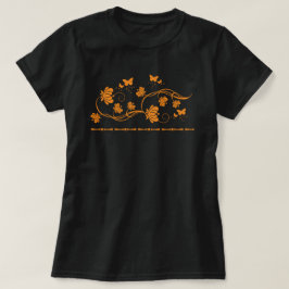 Camiseta Intrincado Redemoinho Floral Ornamentado e Borbole