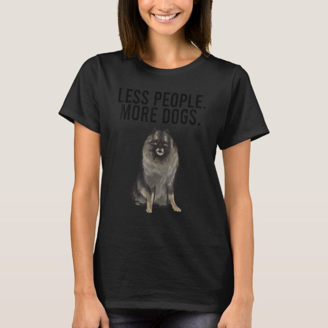 Camiseta Introdução a Menos Pessoas Mais Cães Keeshond (Frente)