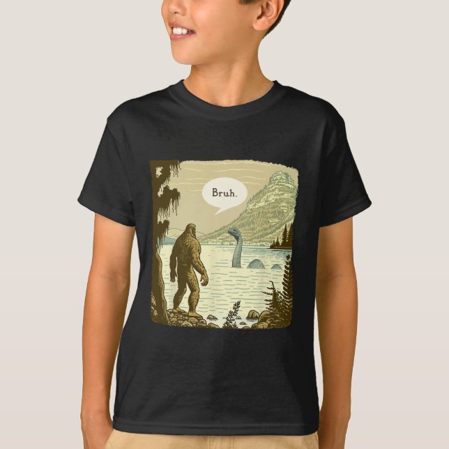 Camiseta Introdutor do Monstro do Ness Ness, Sasquatch Loch (Frente)
