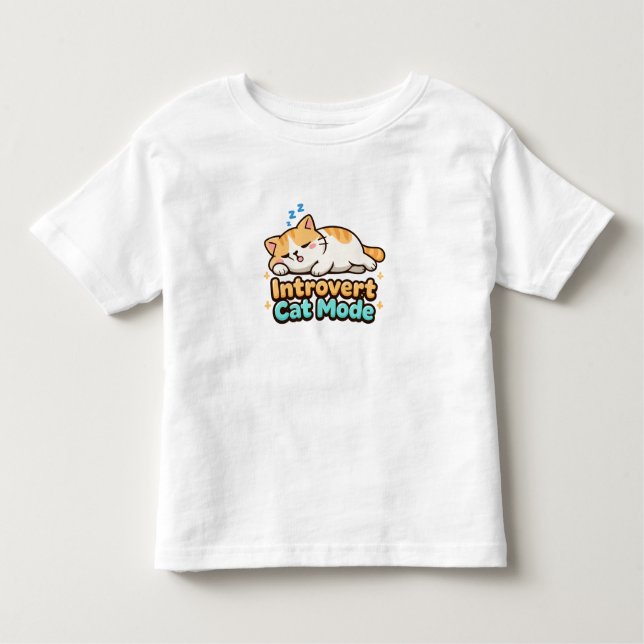 Camiseta Introvert Cat Mode Funny  (Frente)