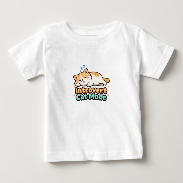Camiseta Introvert Cat Mode Funny (Frente)
