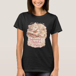 Camiseta Introverted Bookish & Purrs Cat Shirt – Cozy Readi