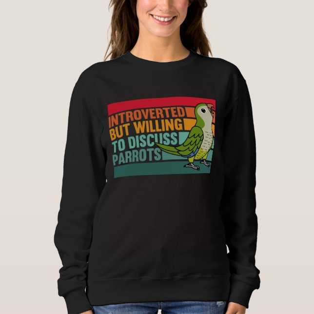 Camiseta Introverted But Parrots Green Monk Parakeet Quaker (Frente)