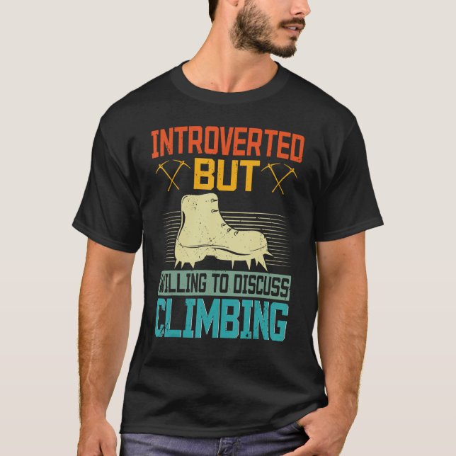 Camiseta Introverted Climber Vintage Rock Climbing Boulderi (Frente)