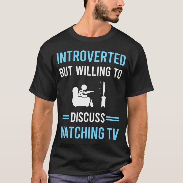 Camiseta Introvertido Assistindo TV (Frente)
