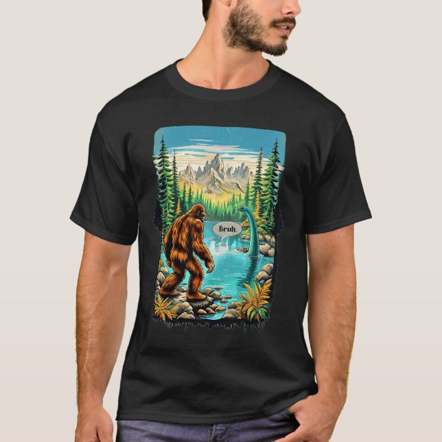 Camiseta Introvertido Engraçado Bigfoot Sasquatch Monstro d (Frente)