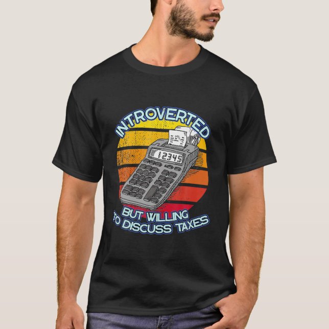 Camiseta Introvertido Mas Disposto a Discutir Contabilidade (Frente)