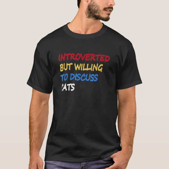Camiseta Introvertido Mas Disposto A Discutir Gatos 5 (Frente)