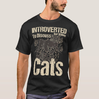 Camiseta Introvertido, mas disposto a discutir gatos, amant