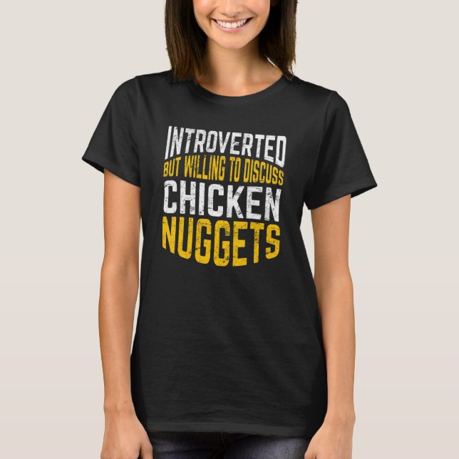 Camiseta Introvertido Mas Disposto a Discutir Nuggets de Fr (Frente)