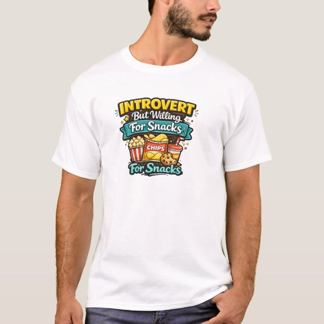 Camiseta Introvertido Mas Disposto Por Lanches (Frente)