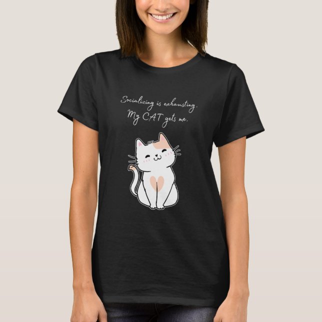 Camiseta Introvertidos se Unem Separadamente Amante de Gato (Frente)
