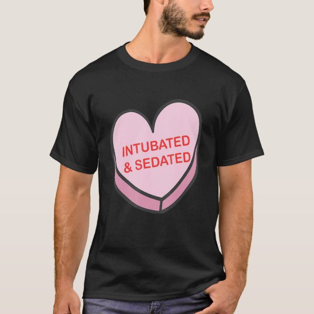 Camiseta Intubated Sedated Happy Valentines Day Nurse Group (Frente)