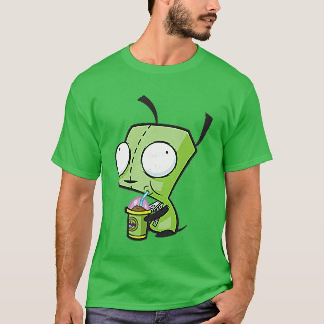 Camiseta Invader Zim Gir Front Back Nickelodeon Cartoon fam (Frente)