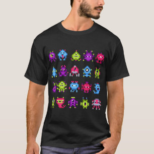 Camiseta INVADERS I Love 80s Retro 8 Bits Pixel Space Monst