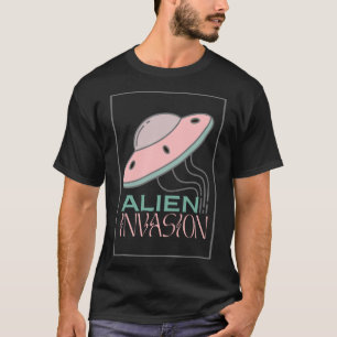 Camiseta Invasão Alienígena Óvni Voador Para Crentes De Óvn
