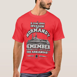 CAMISETA INVASÃO DO NORMANDY USS ARKANSAS BB33 DAY