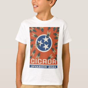 Camiseta Invasão do Tennessee Flag Cicada