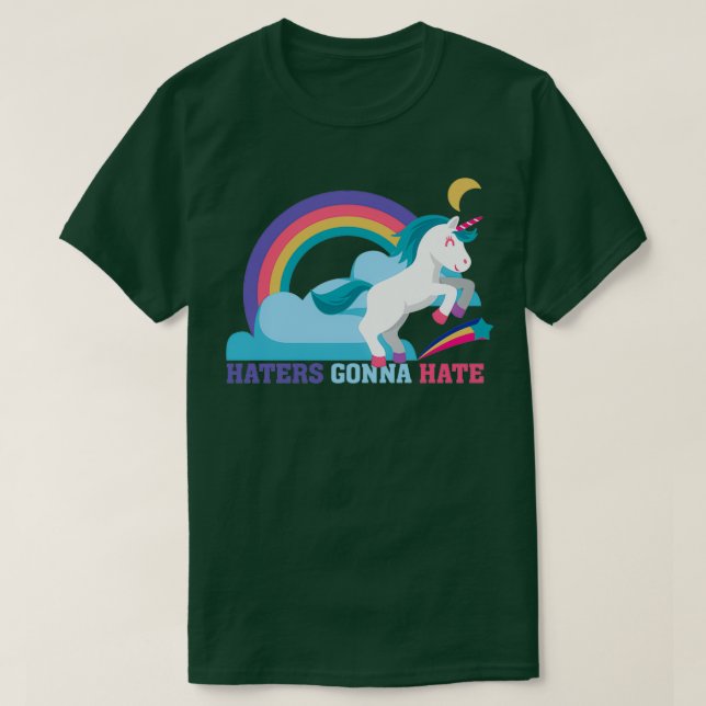 Camiseta Invedores odiarão o Funny Unicorn Rainbow (Frente do Design)