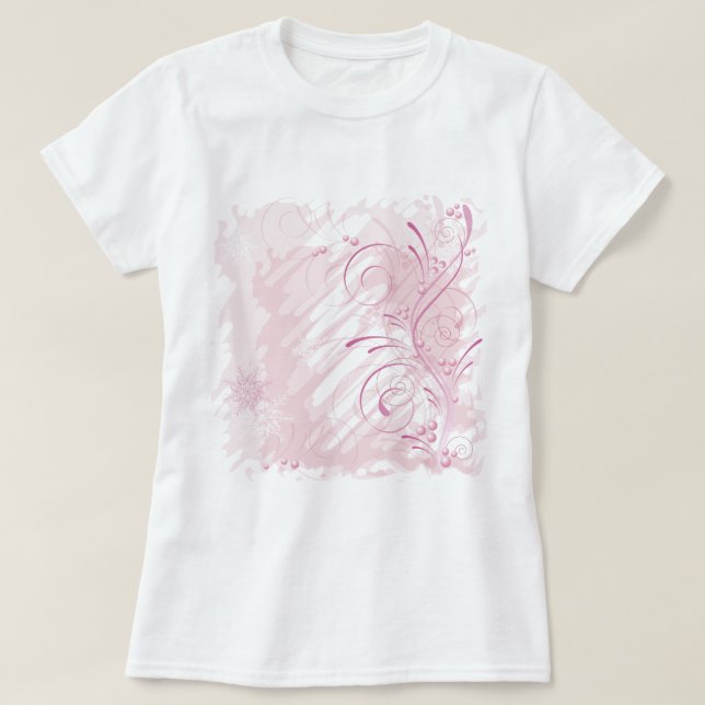Camiseta Inverno cor-de-rosa (Frente do Design)