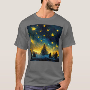 Camiseta Inverno Moonlight Starry Night van Gogh Inspiração