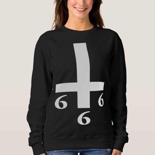 Camiseta Inverted Cross 666 Upside Down Satan Antichrist At (Frente)