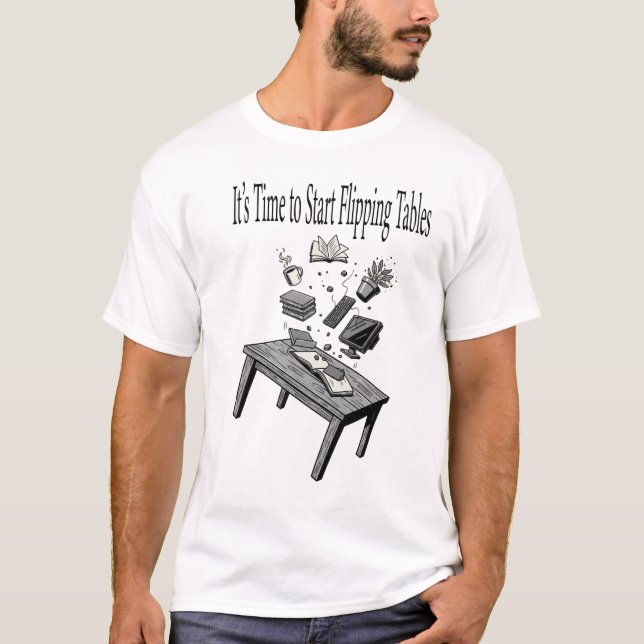 Camiseta Invertendo Design de Humor Engraçado da Fúria do M (Frente)