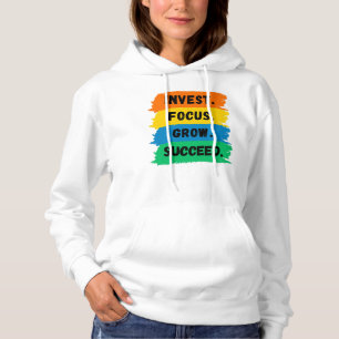 Camiseta Invest, Foco, Crescer, Slogan motivacional bem-suc