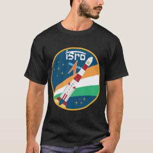 Camiseta Investigação Espacial Indiana ISRO Desenho do Espa
