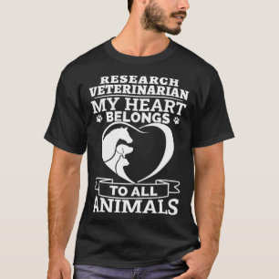 Camiseta Investigador Veterinário Meu Coração Pertence A To