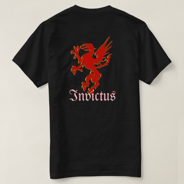 Camiseta Invictus, Dragão Vermelho (Verso do Design)