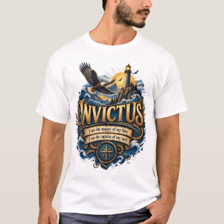 Camiseta Invictus Mestre do Meu Destino Arte Inspiradora