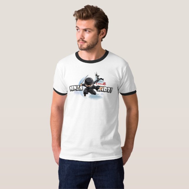 Camiseta Invincible Ninja Kidz | Men Ringer (Frente Completa)