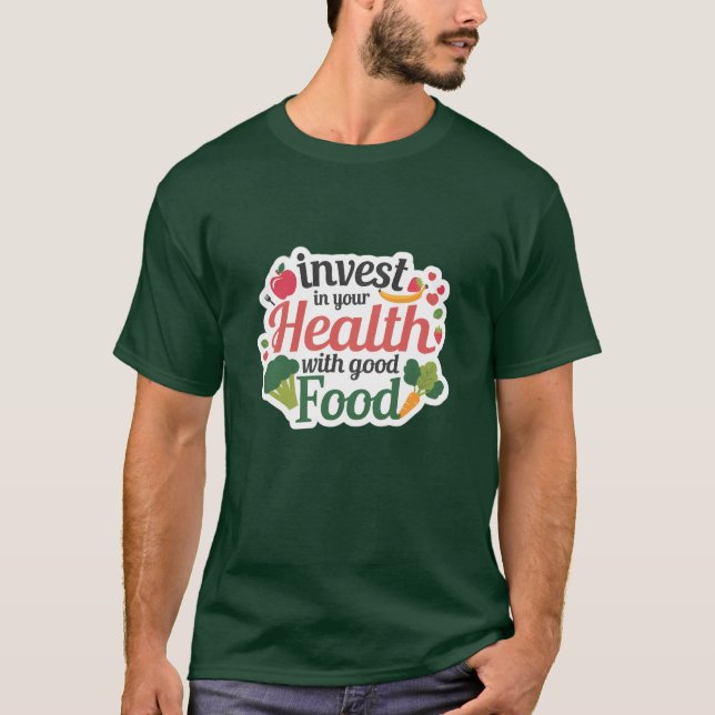Camiseta Invista em sua saúde com boa comida menino (Frente)