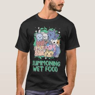 Camiseta Invocando Comida Molhada  Gato  Humor Gatinho Mãe 