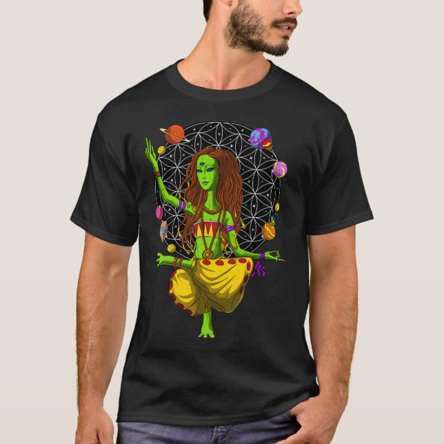 Camiseta Ioga de Alienígena Espacial (Frente)